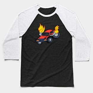 Flaming Car Baseball T-Shirt